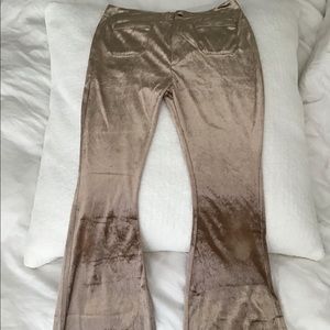 Girls Gold Velvet Pants